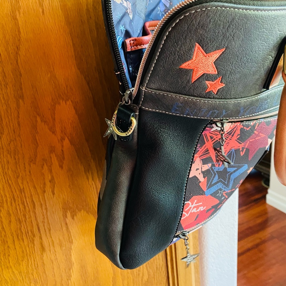 Janet Bear. Black and Gray Paris Themed Laptop Bag - Picture 3 of 6
